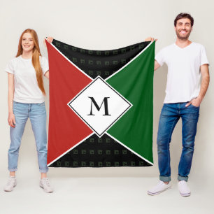 Stilvolles MONOGRAMM Geometrisch Panafrikanische Fleecedecke