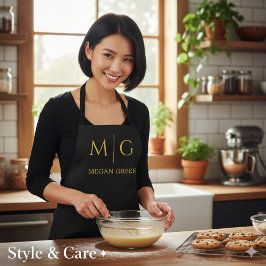 Stilvolles Monogramm mit Namen personalisiert Schürze
