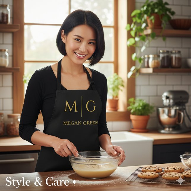 Stilvolles Monogramm mit Namen personalisiert Schürze (Stylish Monogram With Name Personalized Apron)