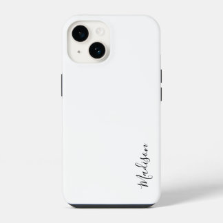 Stilvolles Monogramm Modern Minimalistisch Weiße S iPhone 14 Hülle