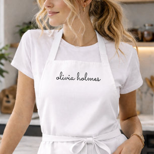 Stilvolles Monogramm   Moderne minimalistische wei Schürze