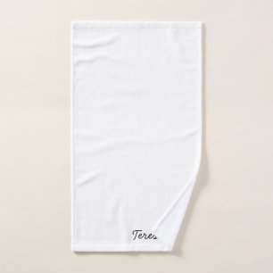 Stilvolles Monogramm Moderne Minimalistische Weiße Handtuch