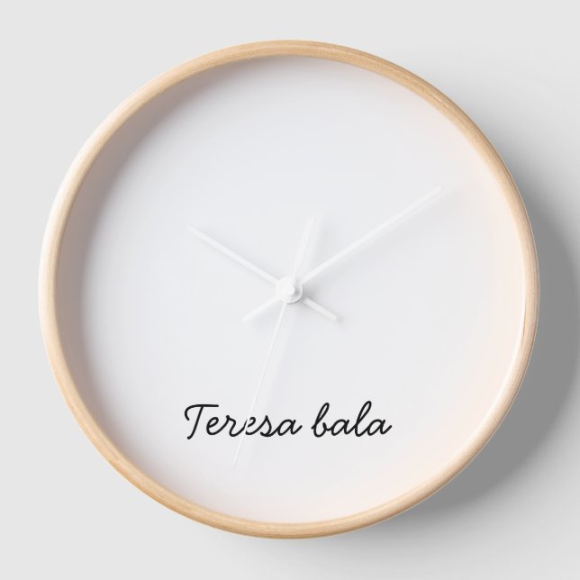 Stilvolles Monogramm Moderne Minimalistische Weiße Uhr (Vorderseite)