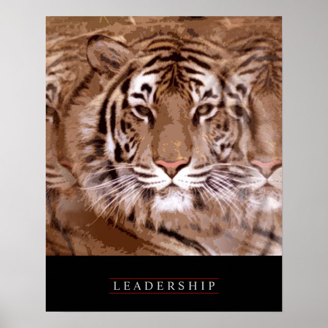 Stilvolles Motivierend Leadership Tiger Poster (Vorne)