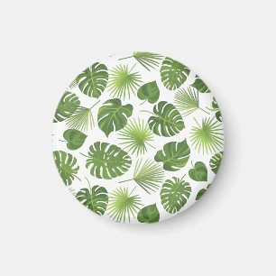 Stilvolles Muster für grüne tropische Blätter Magnet