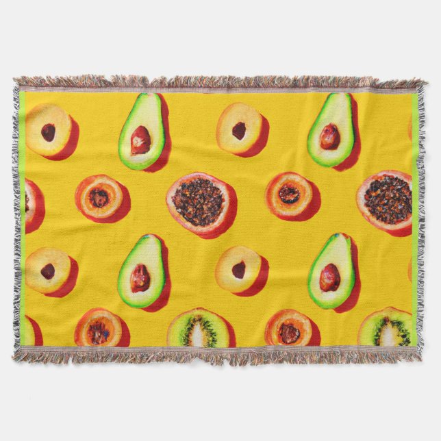 Stilvolles Neon Fruits Muster Decke (Vorderseite)