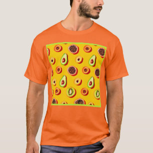 Stilvolles Neon Fruits Muster T-Shirt