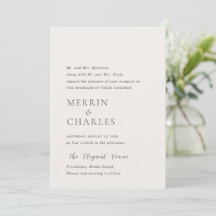 Stilvolles neutrales Foto Moderne Hochzeit Einladung