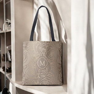 Stilvolles neutrales Maiblumenmuster mit Monogramm