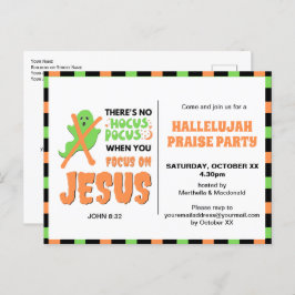 Stilvolles NO HOCUS POCUS Christlich Halloween Einladungspostkarte