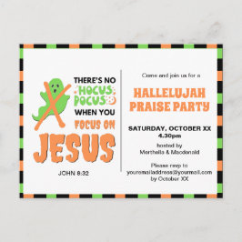 Stilvolles NO HOCUS POCUS Christlich Halloween Einladungspostkarte