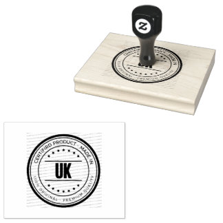 Stilvolles Office UK-Logo-Text Holzgriff Schwarz  Gummistempel