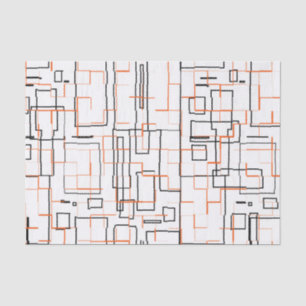 Stilvolles Orange Black Pattern Seidenpapier