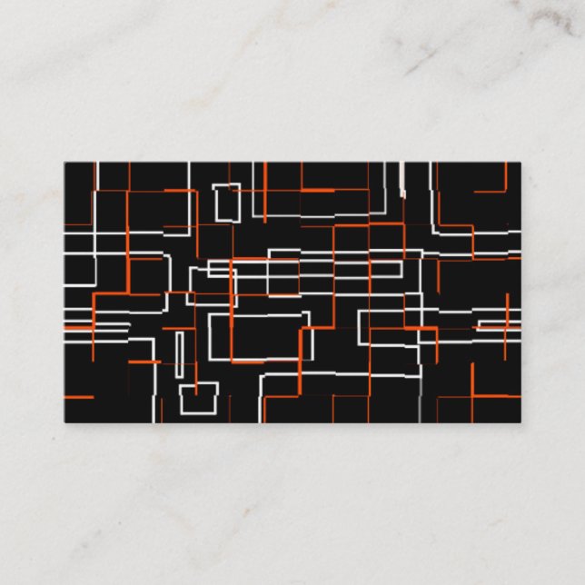 Stilvolles Orange Black Pattern Visitenkarte (Vorderseite)