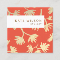 Stilvolles Orange Gold Floral Muster