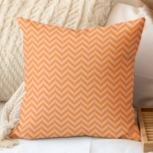 Stilvolles Orange Pink Herringbone-Muster Kissen