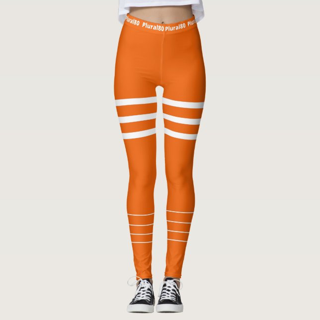 Stilvolles orangefarbenes Training Leggings (Vorderseite)