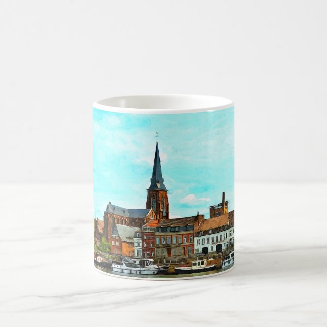 Stilvolles Panorama von Maastricht Kaffeetasse (Mittel)