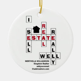 Stilvolles Personalisiertes Crossword I VERKAUFT R Keramik Ornament