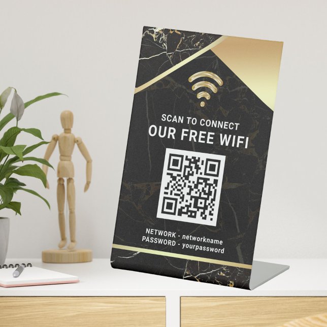 Stilvolles Personalisiertes QR-Code Wifi-Netzwerkk Sockelschild (Von Creator hochgeladen)