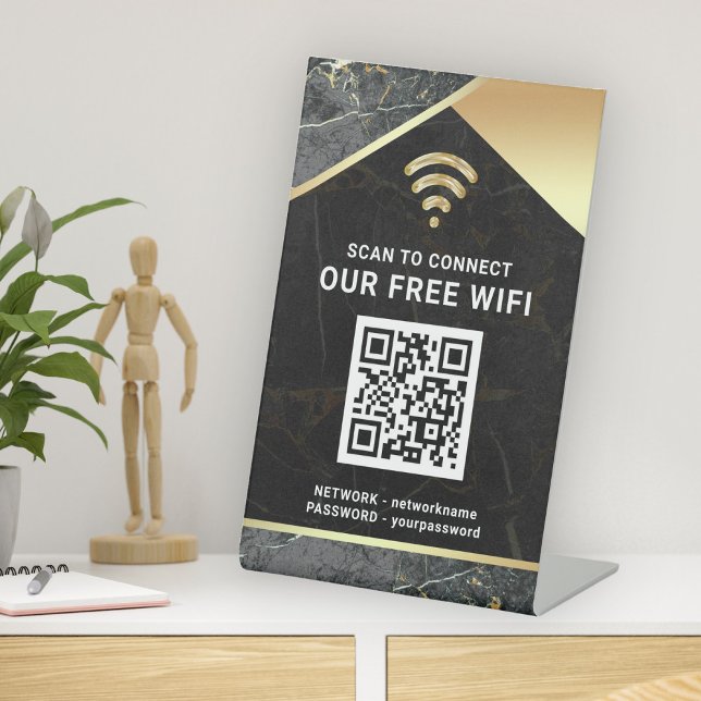 Stilvolles Personalisiertes QR-Code Wifi-Netzwerkk Sockelschild (Von Creator hochgeladen)