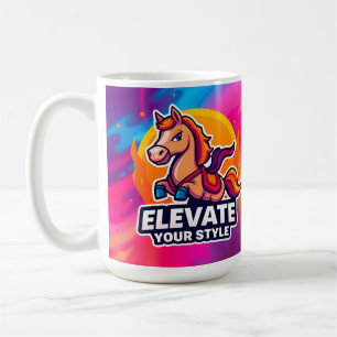 Stilvolles Pferd auf einem lebendigen künstlerisch Kaffeetasse