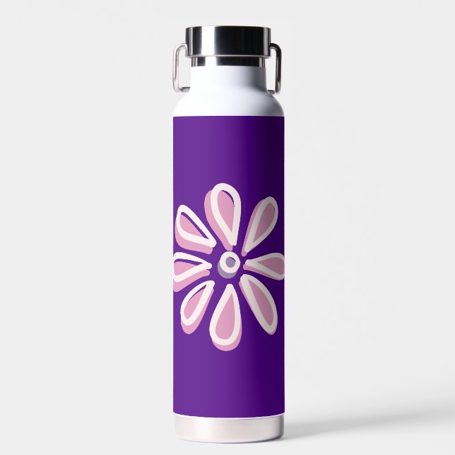 Stilvolles Pink Bloom Doodle Trinkflasche (Vorne)