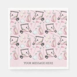 Stilvolles Pink Feminine Golf Design Personalisier Serviette