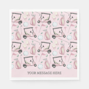 Stilvolles Pink Feminine Golf Design Personalisier Serviette