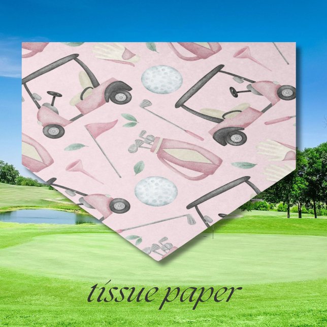 Stilvolles pink Feminine Golf Design Seidenpapier (Von Creator hochgeladen)