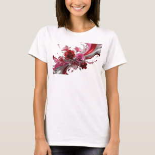 Stilvolles Pink ROTE UND ROSA ROSEN Slogan T-Shirt