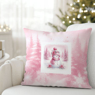 Stilvolles Pinkmas Cozy Winter Forest Kinderzimmer Kissen