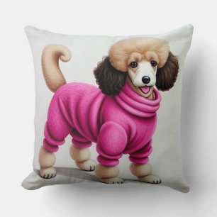 Stilvolles Poodle Wearing Pink Kissen