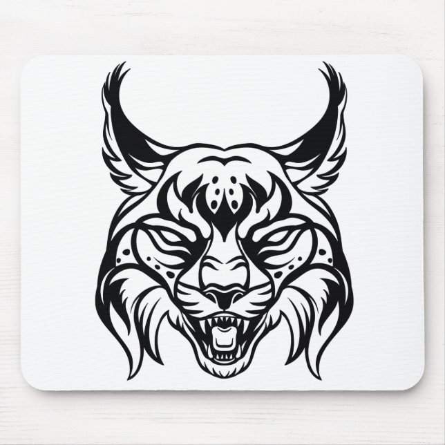 Stilvolles Portrait von Bobcat Mousepad (Vorne)