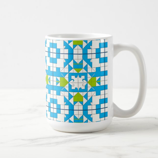 Stilvolles Puzzle Piece Muster Kaffeetasse (Rechts)