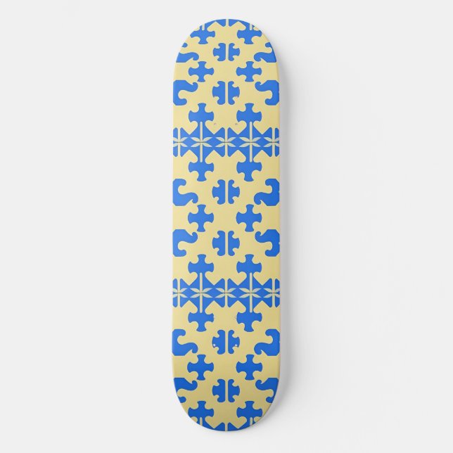 Stilvolles Puzzle Piece Muster Skateboard (Vorderseite)