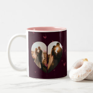 Stilvolles Red Custom Heart Shape-Geschenk für sie Zweifarbige Tasse