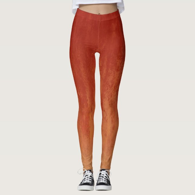 Stilvolles Red Ombre Muster Leggings (Vorderseite)