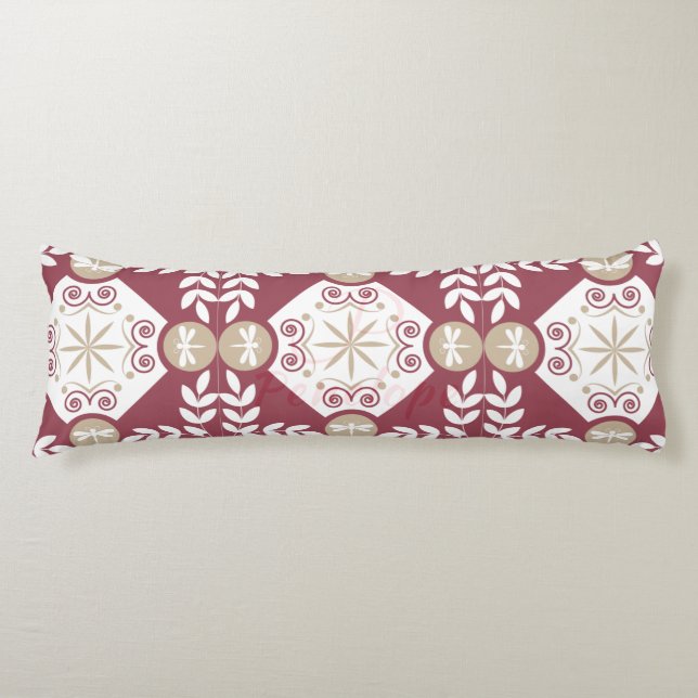 Stilvolles Red Ornamental Dragonfly Design Seitenschläferkissen (Vorderseite)