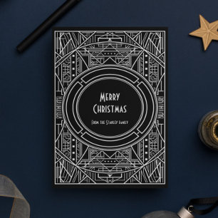 Stilvolles Retro-Art Deco Frohe Weihnachten