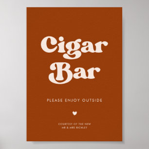 Stilvolles Retro-Bar Burnt Orange Wedding Cigar Poster