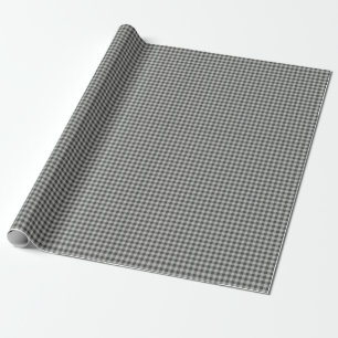 Stilvolles Retro Black and Gray Gingham Kariertes  Geschenkpapier