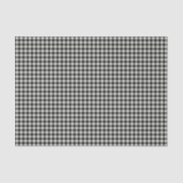 Stilvolles Retro Black and Gray Gingham Kariertes  Seidenpapier (Vorderseite)