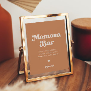 Stilvolles Retro-Brauner-Zucker-Momosa-Bar-Schild Poster