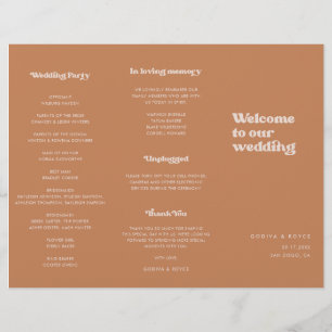 Stilvolles Retro-Brown-Zucker-Dreifach-Hochzeitspr Flyer