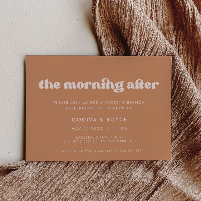 Stilvolles Retro-Brown-Zucker Hochzeitsbrunch Einladung (Von Creator hochgeladen)