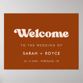 Stilvolles Retro Burnt Orange Herzlich willkommen  Poster