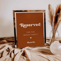 Stilvolles Retro Burnt Orange Wedding Reservierung