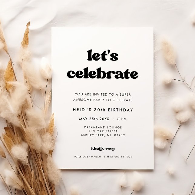 Stilvolles Retro Feiern wir Geburtstag Einladung (Von Creator hochgeladen)