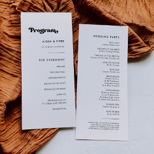 Stilvolles Retro-Hochzeitsprogramm Programm